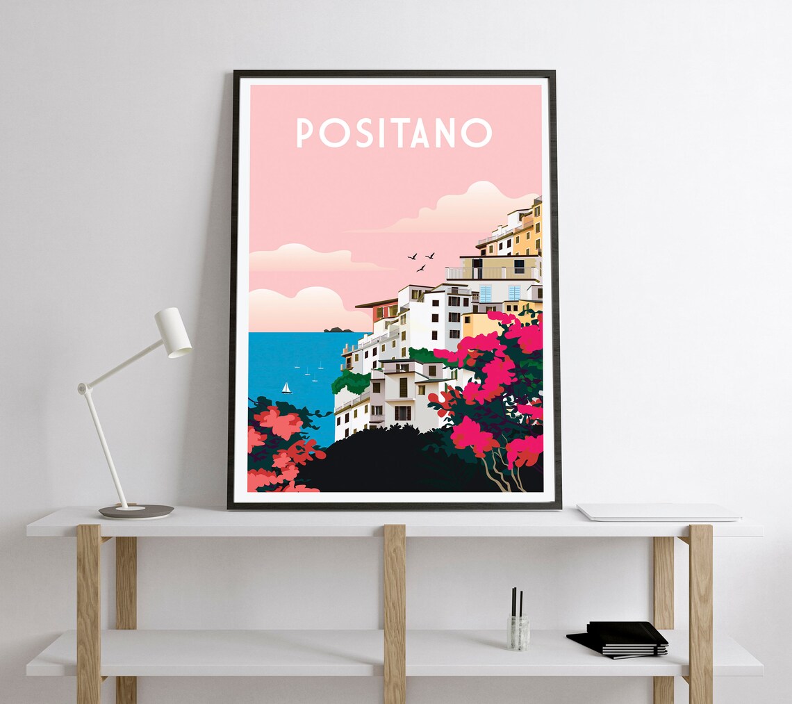 Positano Italy Travel Poster Print, Amalfi Coast - Image 2