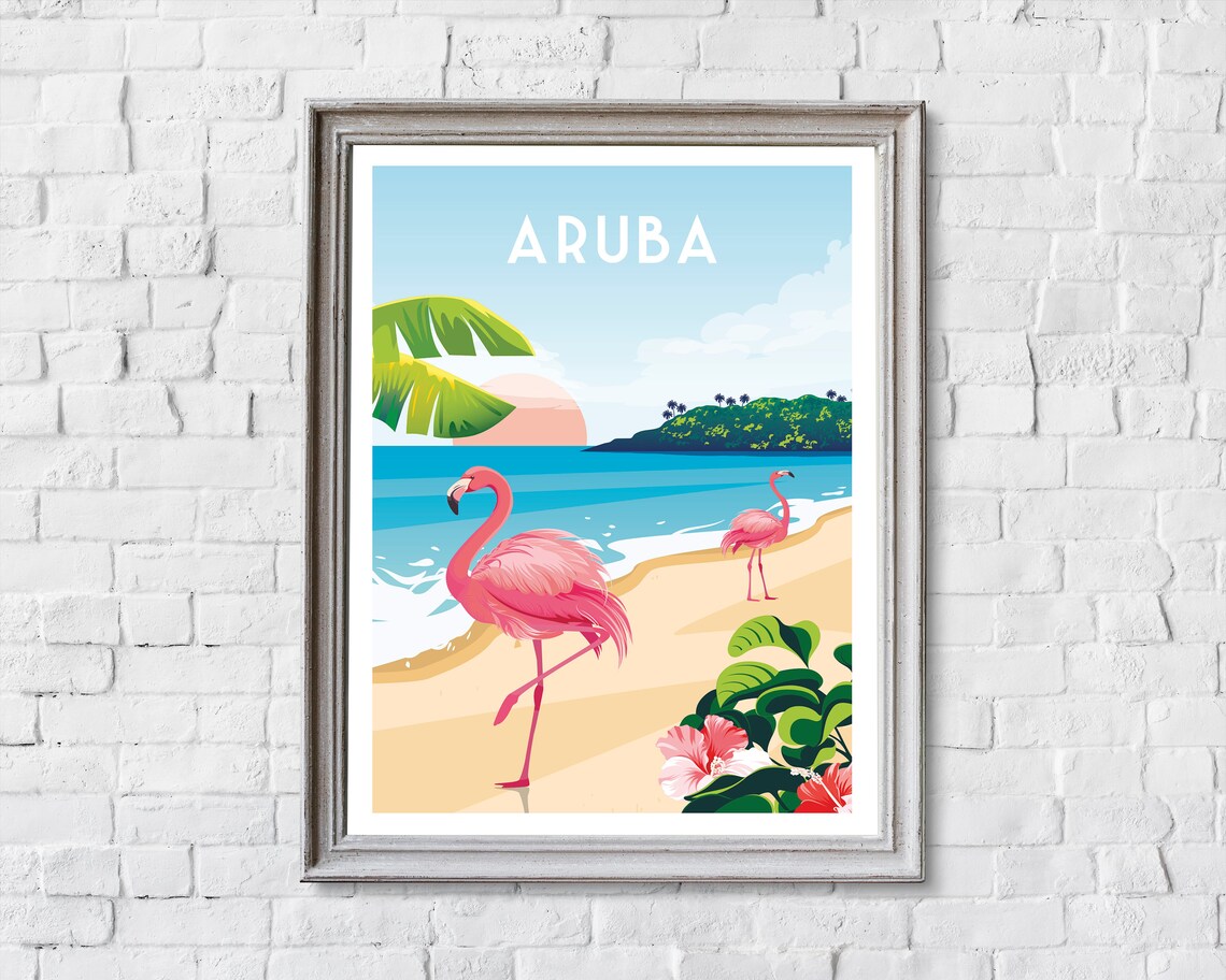 Aruba Travel Poster, Caribbean Wall Art Print - Image 2