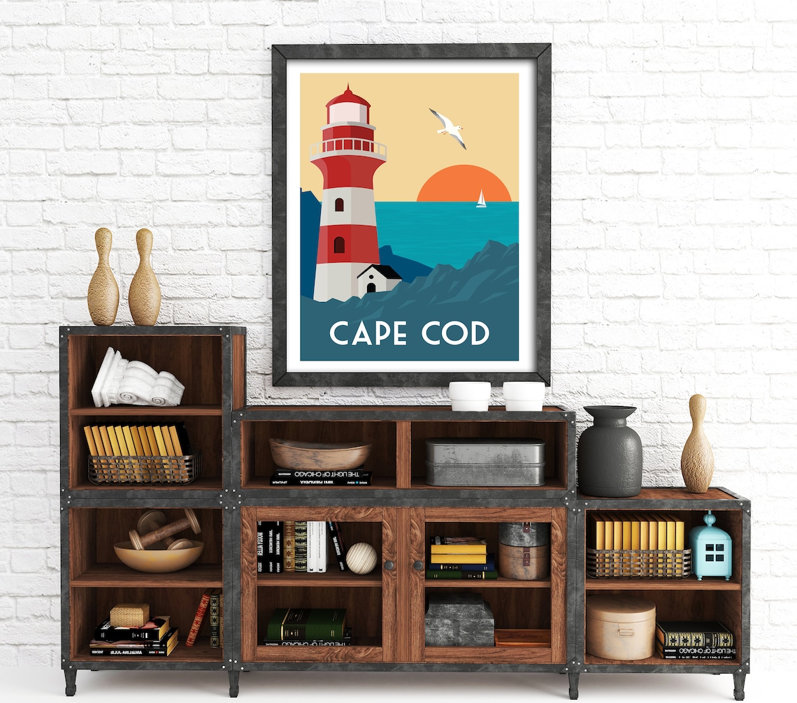 Cape Cod Retro Travel Poster, Massachusetts - Image 2