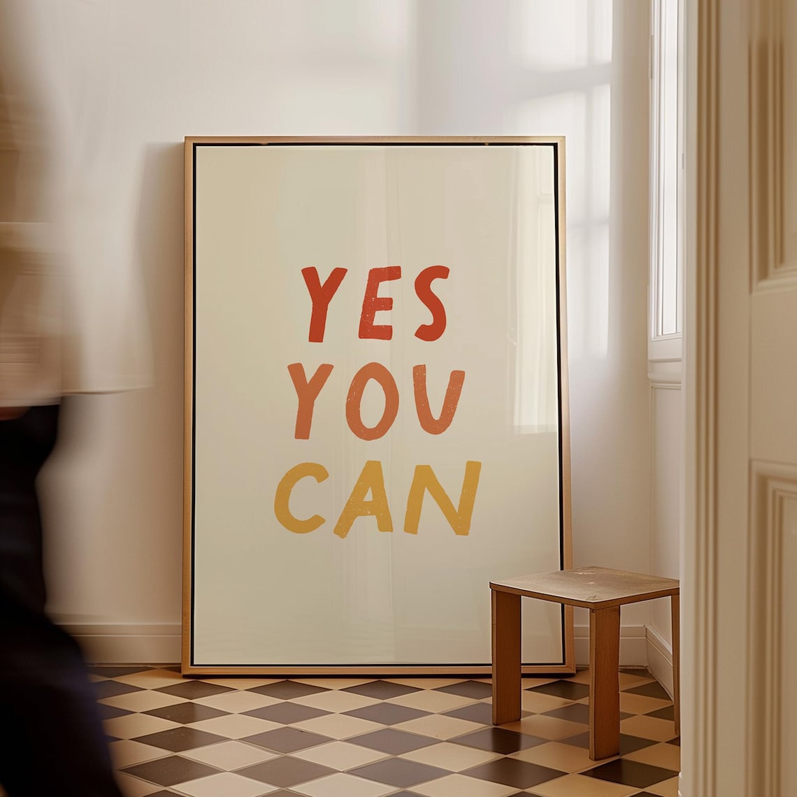 Yes You Can Motivational Poster, Classroom Decor