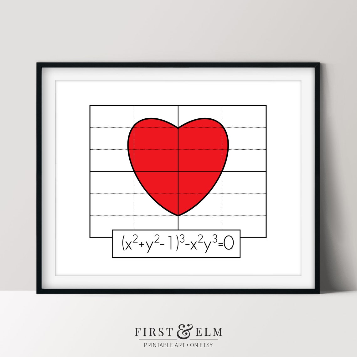 Heart Graph Equation Red Valentine Math Nerd Love Romance Art Print