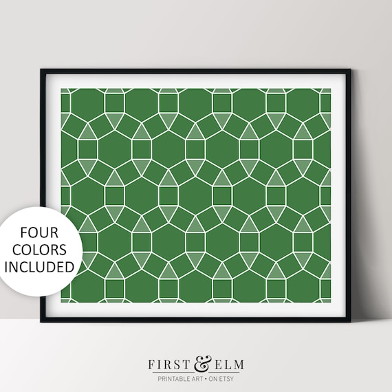 Semi Regular Tessellation Print Math Geek Gifts Geometric Poster Wall Art