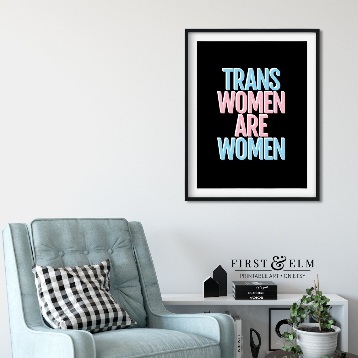 Trans Women Are Women Pride Trans Flag Colors LGBTQ Support Poster - Image 2