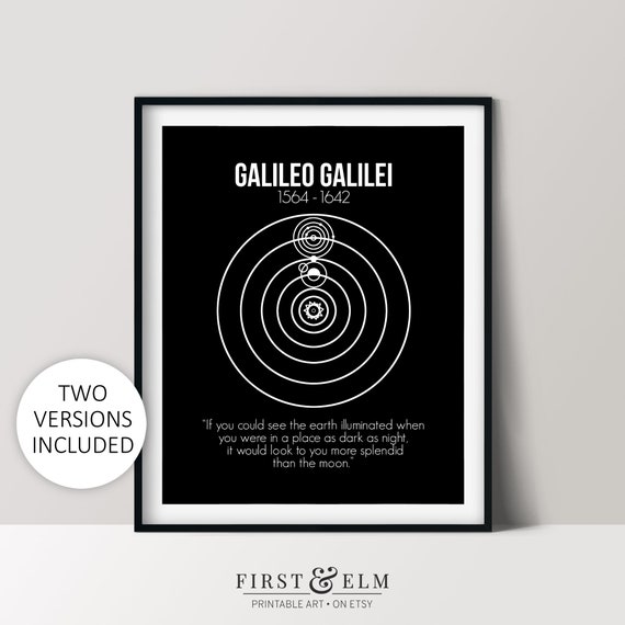 Galileo Poster Famous Scientists Astronomy Nerd Art Gifts For Teachers