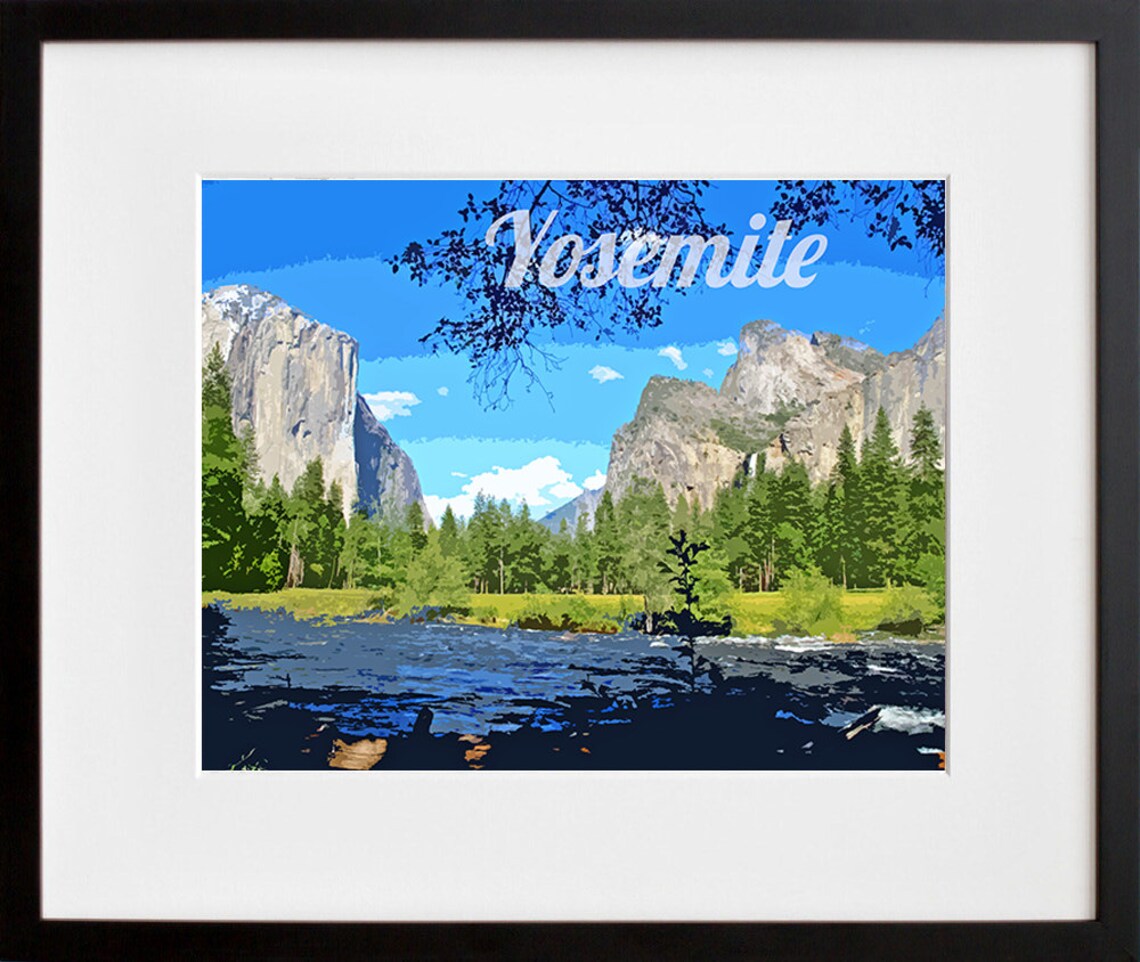 Yosemite National Park Granite Cliffs and River Travel Poster - Image 2