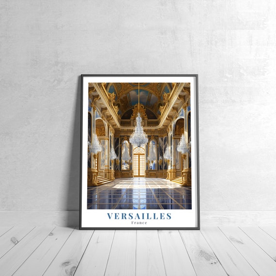 Versailles Vintage Travel Poster Retro France Art Print Colorful Home Decor Wall Unique Gift