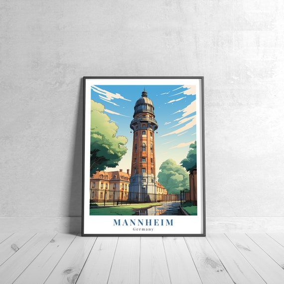 Mannheim Vintage Travel Poster Retro Germany Art Print Colorful Home Decor Wall Unique Gift