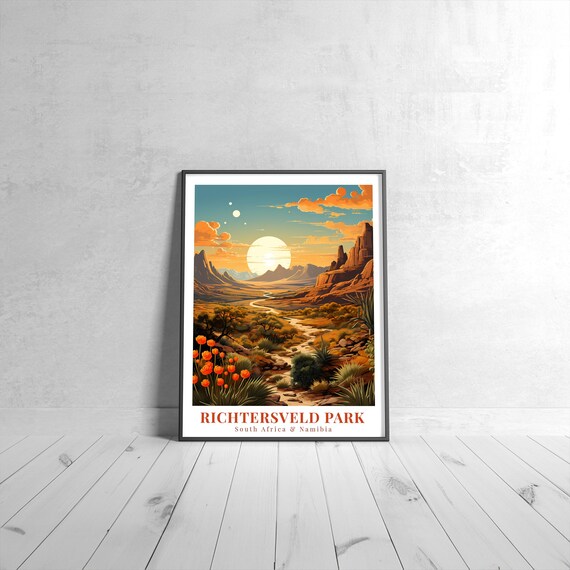 Richtersveld Park South Africa Namibia Vintage Desert Travel Poster