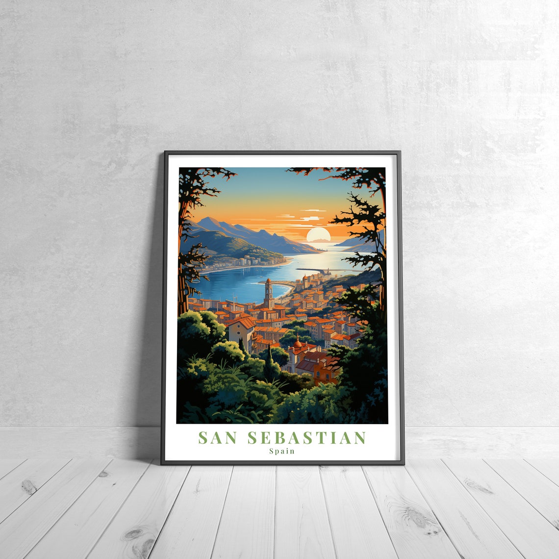 San Sebastian Vintage Travel Poster Retro Spain Style Art Prints For Wall Decor