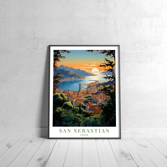 San Sebastian Vintage Travel Poster Retro Spain Style Art Prints For Wall Decor