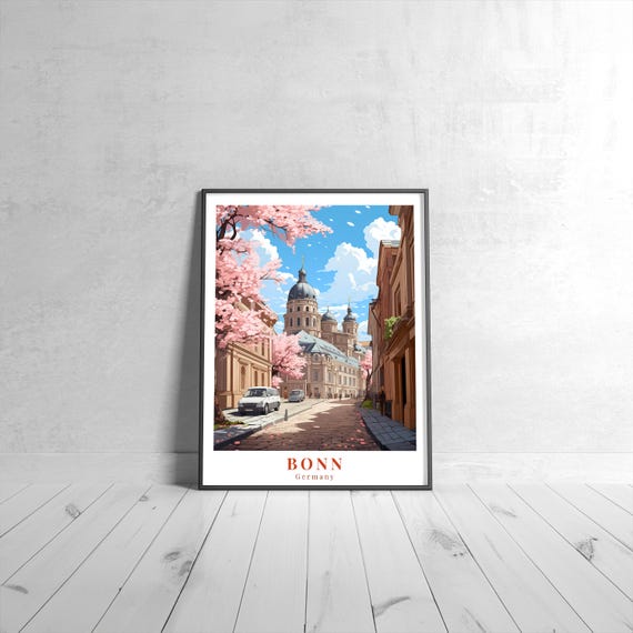 Bonn Vintage Travel Poster Retro Germany Art Print Colorful Home Decor Wall Unique Gift