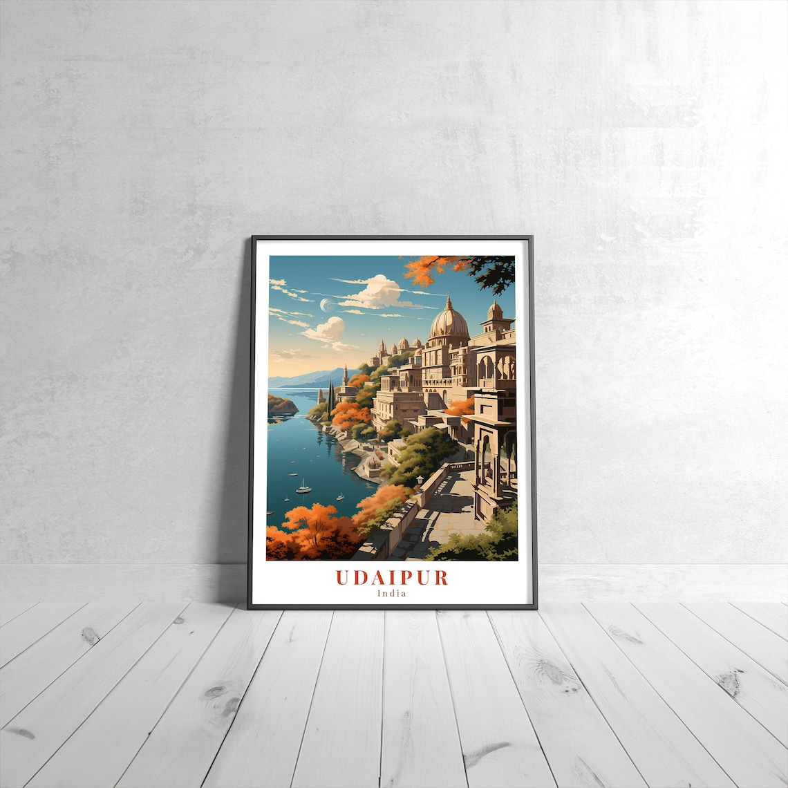 Udaipur Vintage Travel Poster, India Art Print