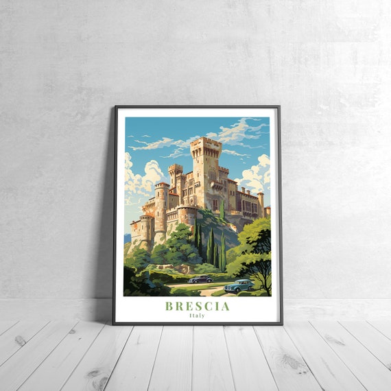 Brescia Vintage Travel Poster Retro Italy Art Print Colorful Home Decor Wall Unique Gift