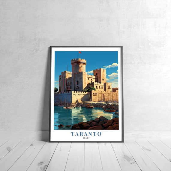 Taranto Vintage Travel Poster Retro Italy Art Print Colorful Home Decor Wall Unique Gift
