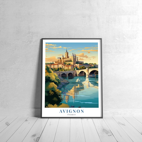 Avignon Vintage Travel Poster Retro France Art Print Colorful Home Decor Wall Unique Gift