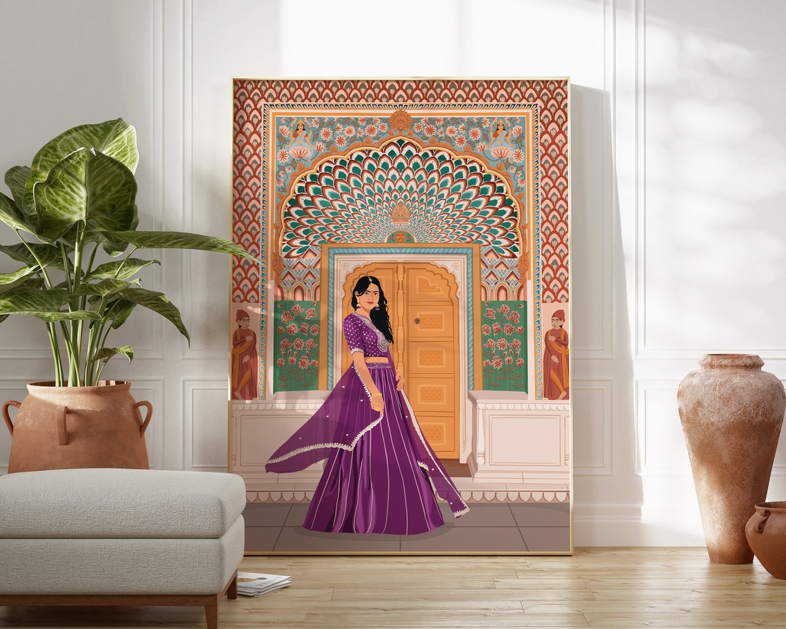 Rose Gate Door In City Palace Of Jaipur Indian Art Desi Art South Asian Art Indian Woman Wall Art Rajasthan Art Brown Girl Tamil Art - Image 4