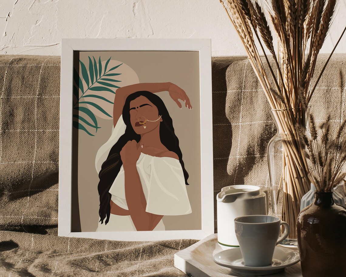 Modern South Asian Woman, Indian Desi Art Print - Image 4