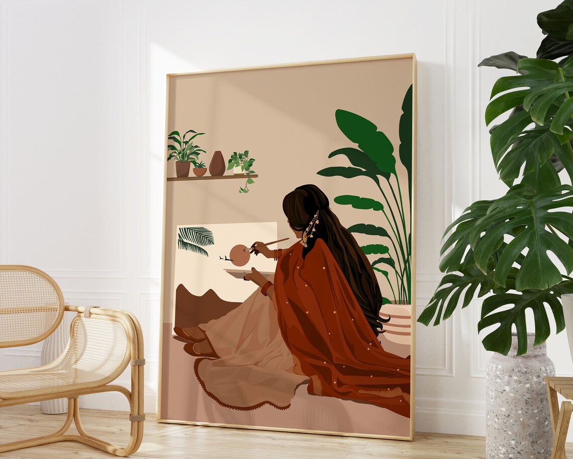 Desi Art Indian Wall Art, South Asian Woman - Image 2