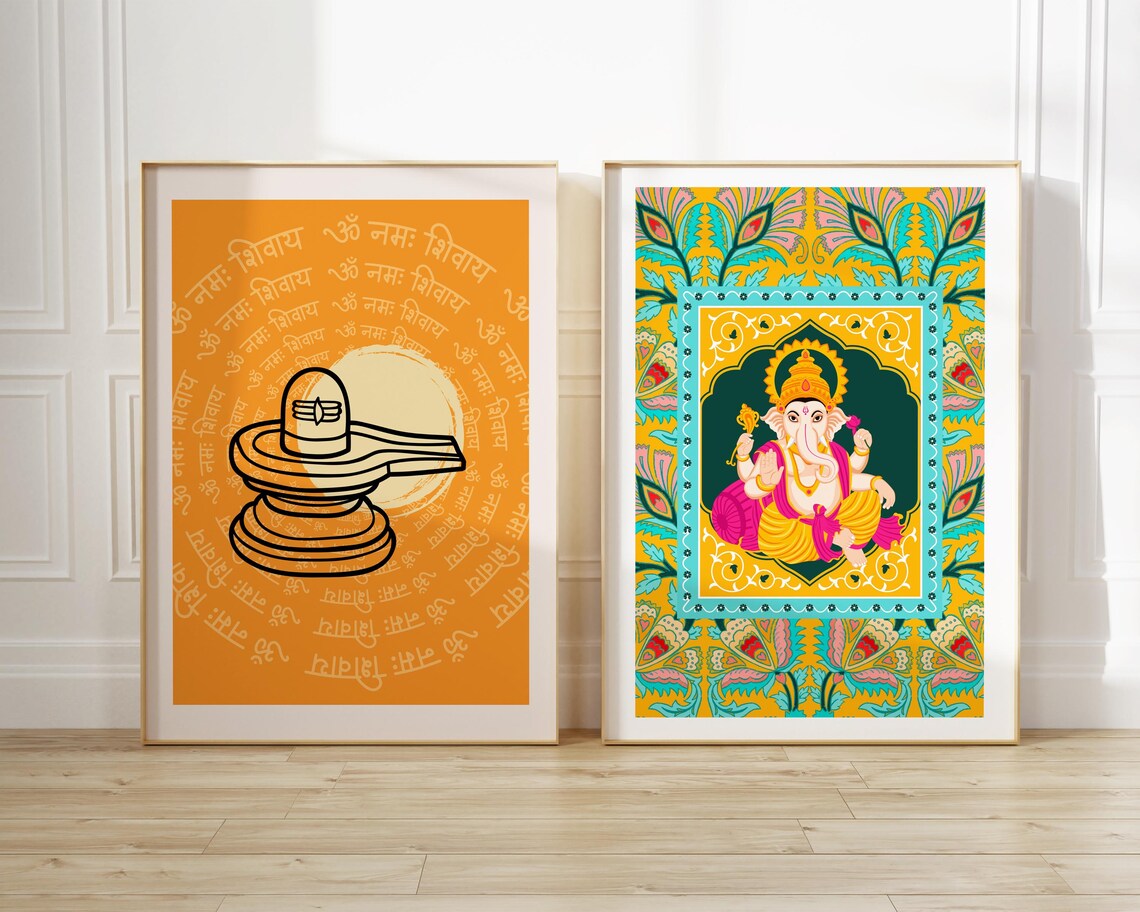 Ganapati Bappa Lord Ganesha Art Print, Hindu Art - Image 3