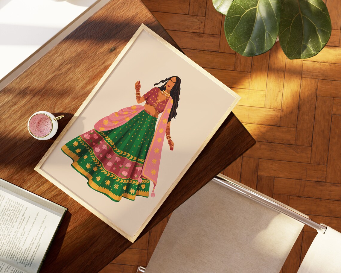 Desi Art Indian Wedding Sangeet Wall Art - Image 3