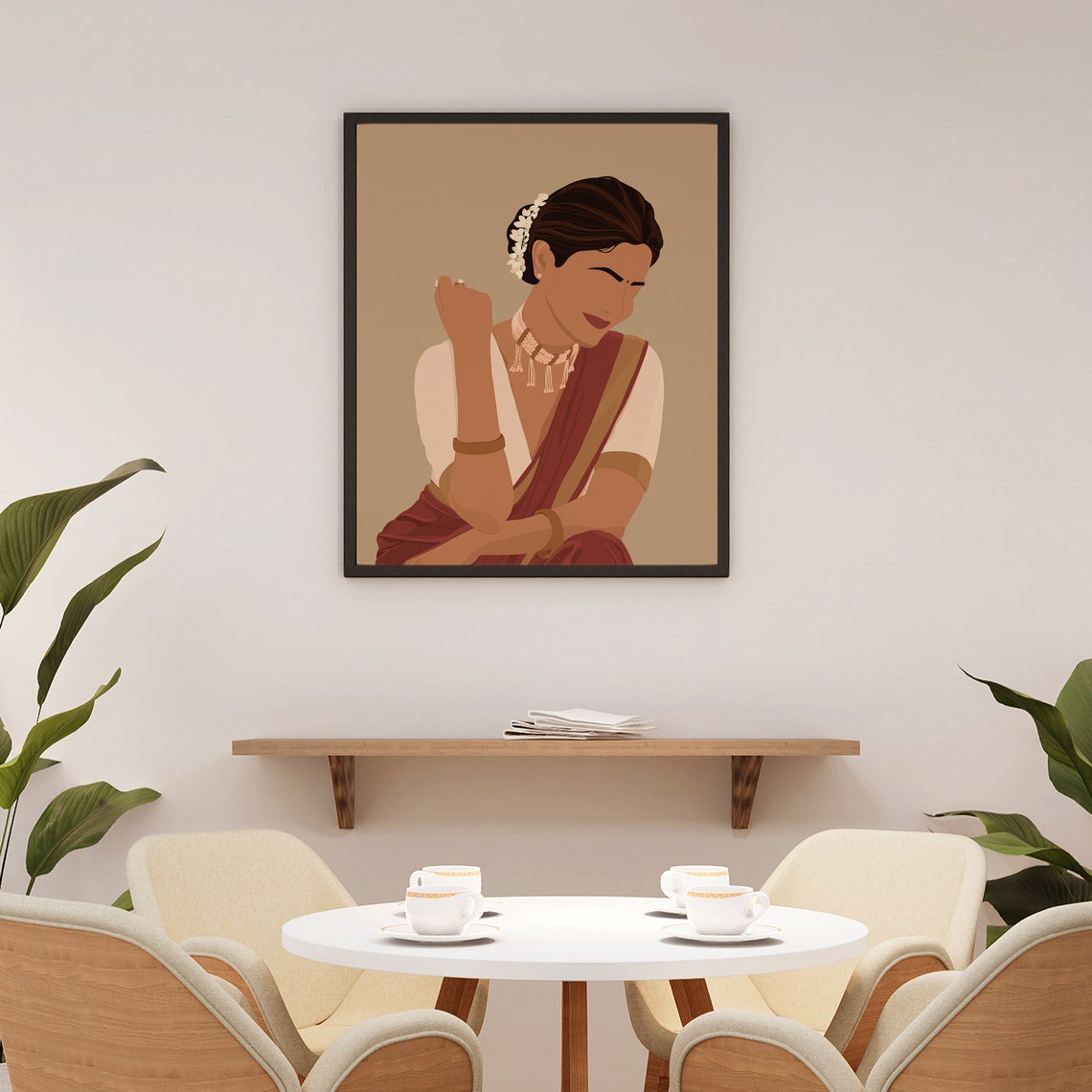 Desi Art South Asian Woman Art Brown Girl Modern Indian Woman In Saree Art South Indian Art Tamil Girl Art Indian Wall Art Telugu Art - Image 3