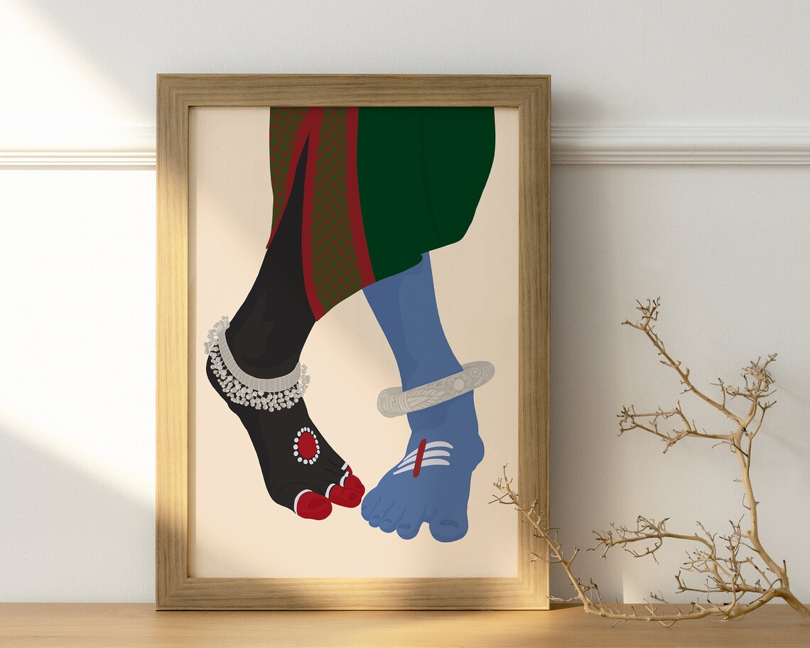 Kali And Shiva Dancing Feet Art Print, Hindu Decor - Image 3