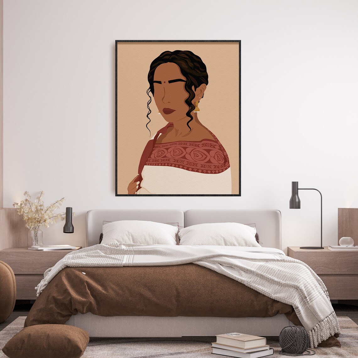 Desi Art Indian Woman Illustration, South Asian Decor - Image 3
