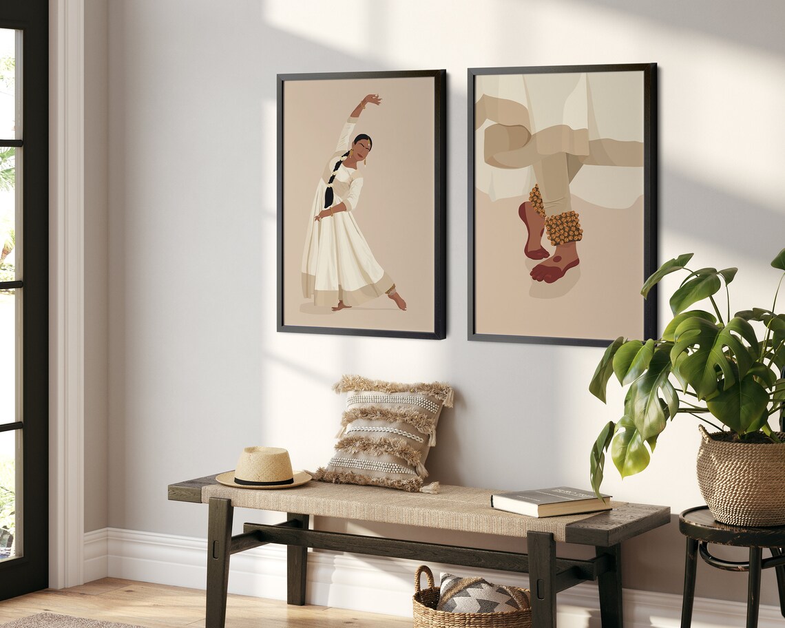Kathak Dancer Indian Art Print, South Asian Woman - Image 2