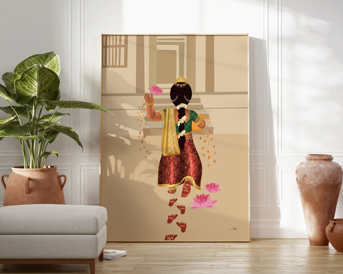 Baby Lakshmi Devi Art Print, Indian Nursery Decor - Image 4