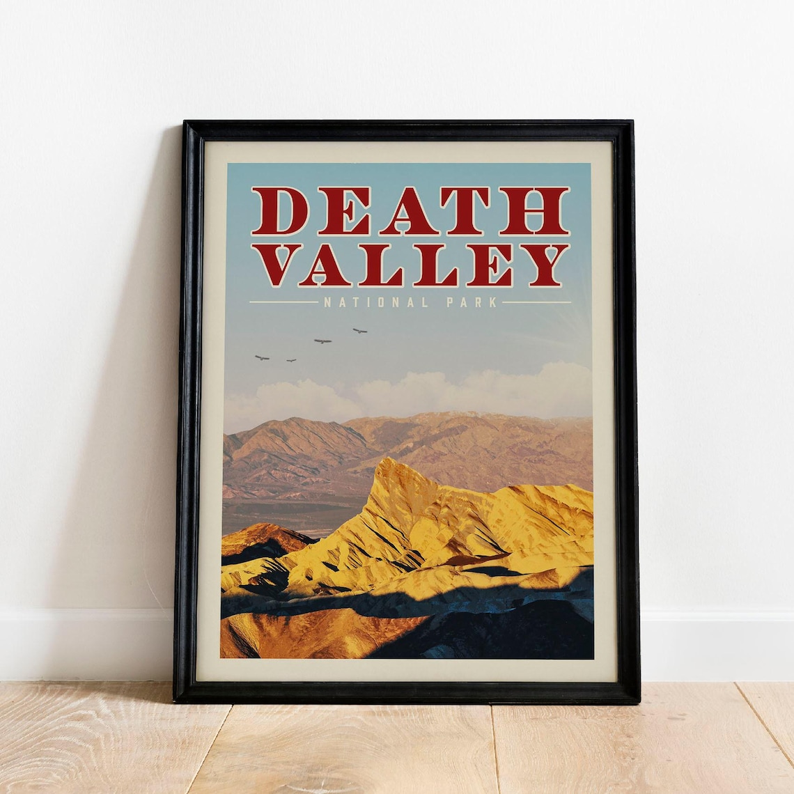 Death Valley National Park Desert Mountain Sunset Vintage Travel Poster