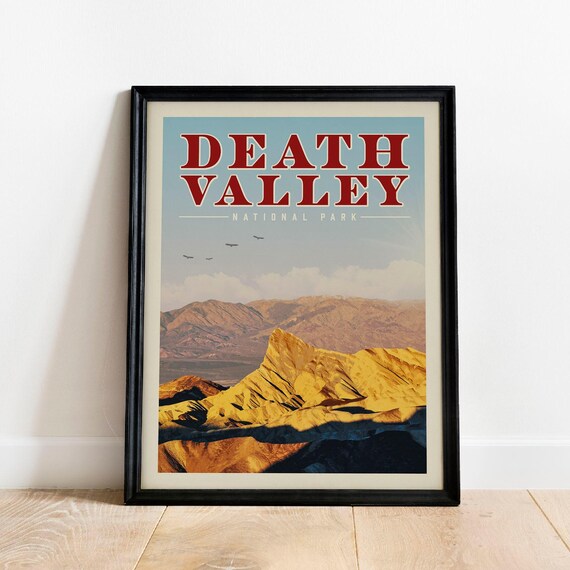 Death Valley National Park Desert Mountain Sunset Vintage Travel Poster
