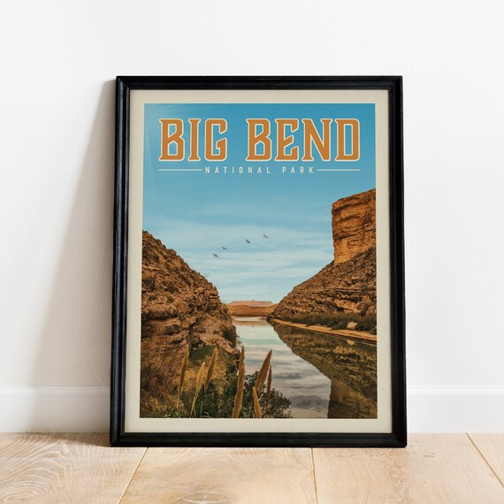 Texas Big Bend National Park Vintage Travel Poster