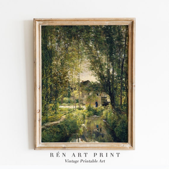 Vintage Summer French Country Oil Painting Print