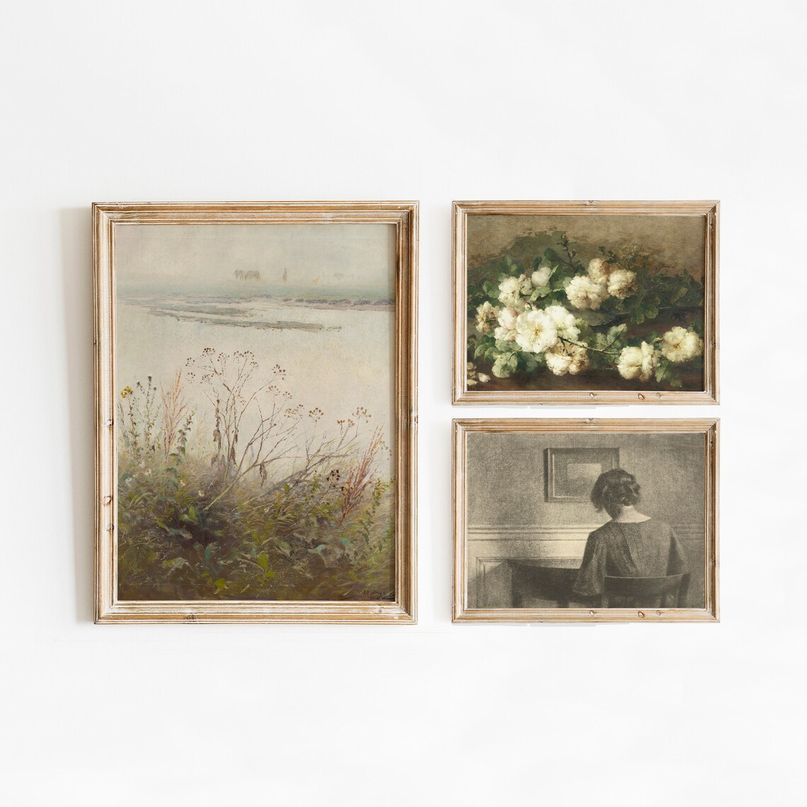 Vintage Gallery Wall Set of Five Moody Cottagecore Art Poster - Image 2