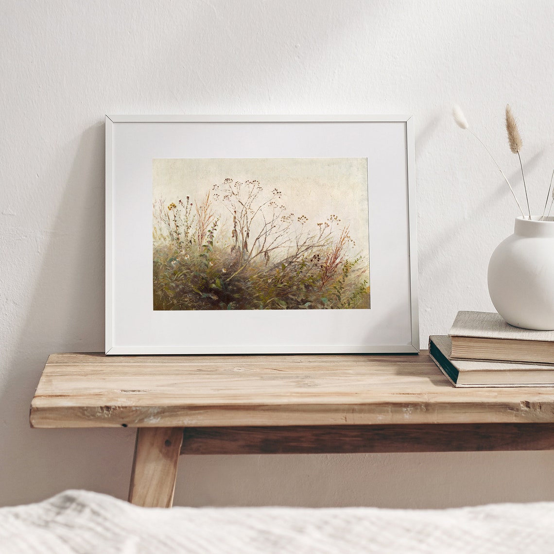 Dried Wildflowers Meadow Grasses Muted Vintage Botanical Poster - Image 2