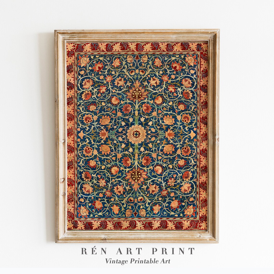 Vintage Textile Tapestry Print, Modern Farmhouse