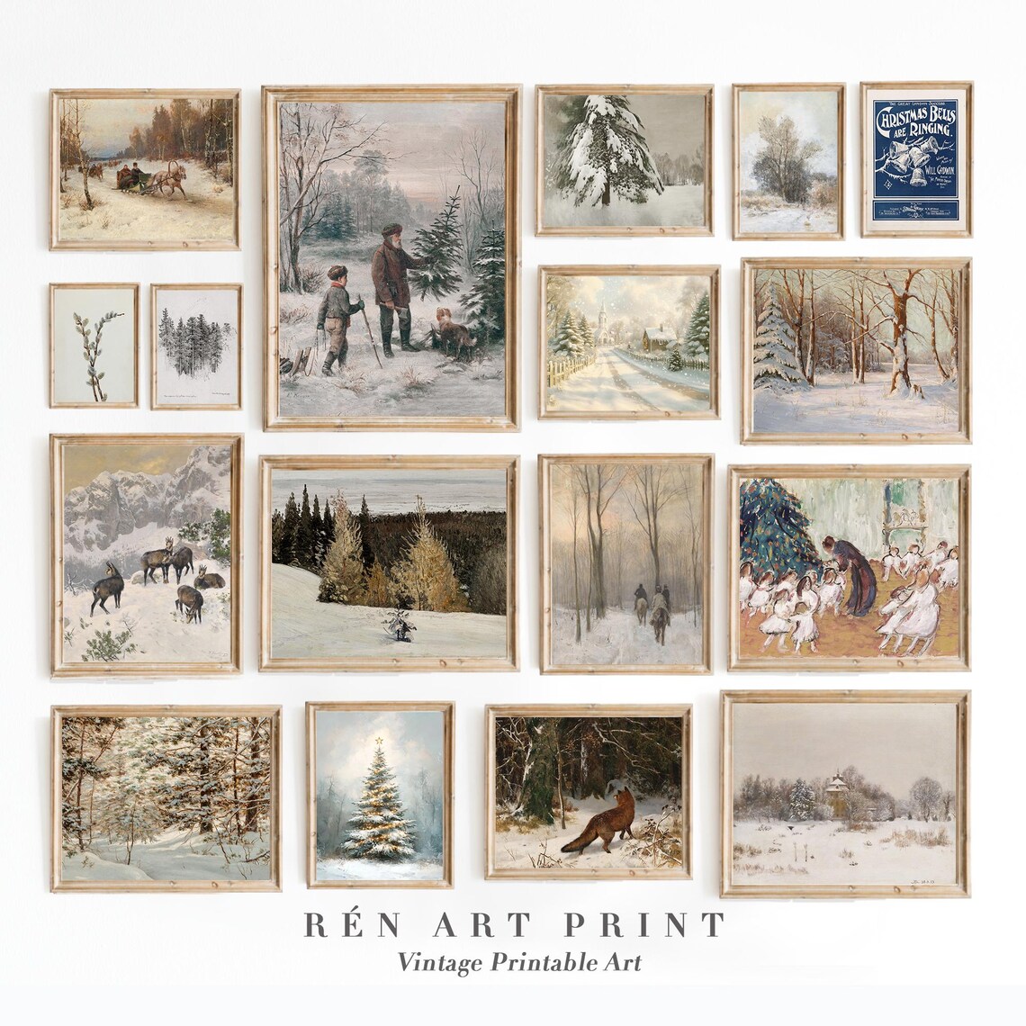 Christmas Gallery Wall Prints, Vintage Holiday Set - Image 2