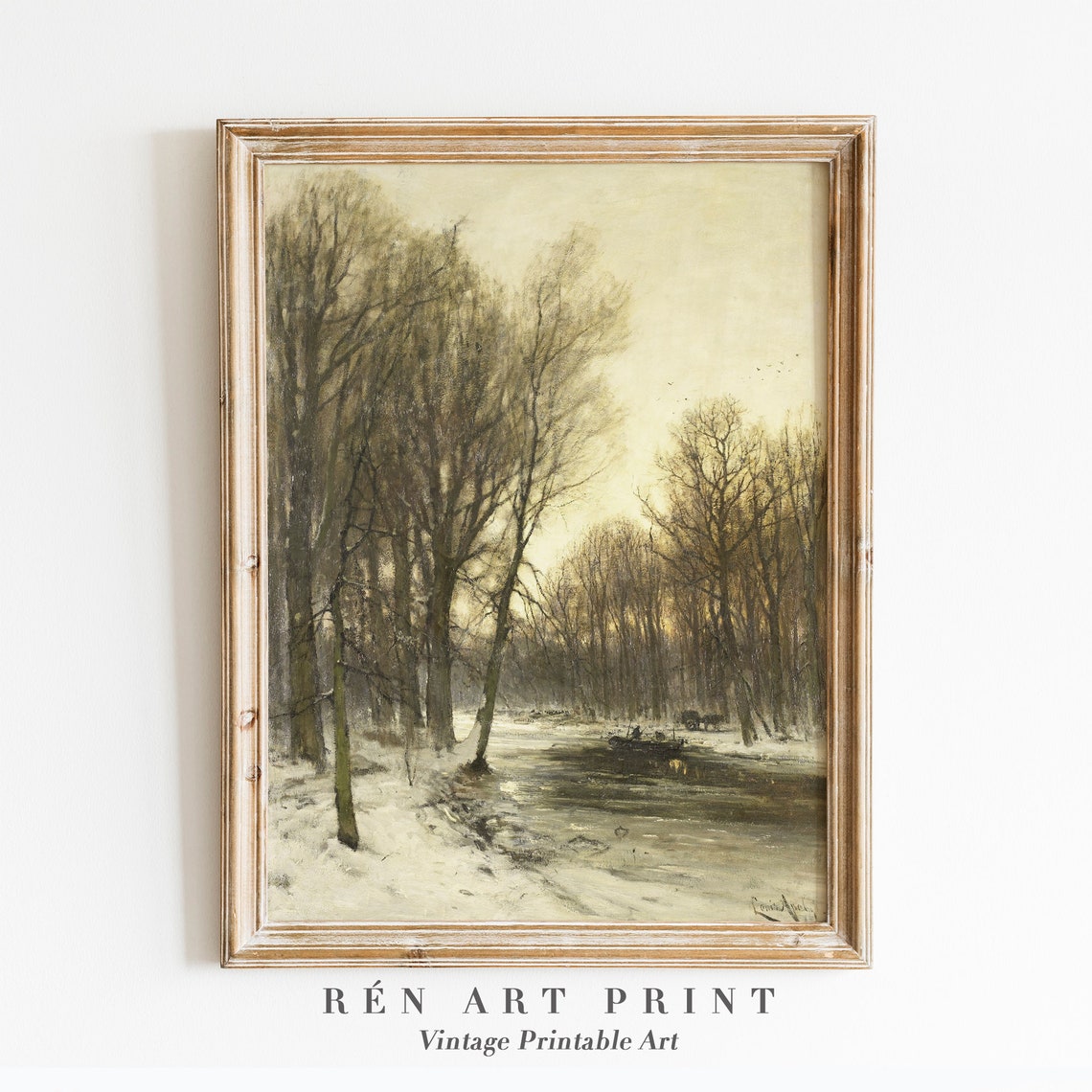 Winter Landscape Print Vintage Snowy Winter Painting Moody Winter Landscape Wall Art Vintage Oil Painting Print Christmas Wall Art