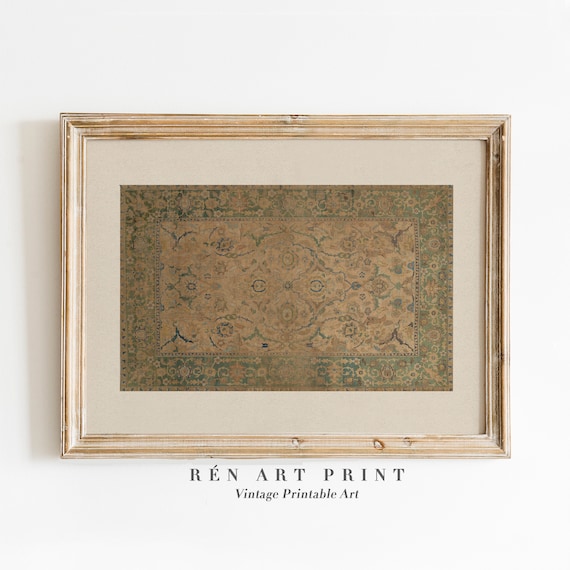 Vintage Textile Art Print, Modern Farmhouse Decor