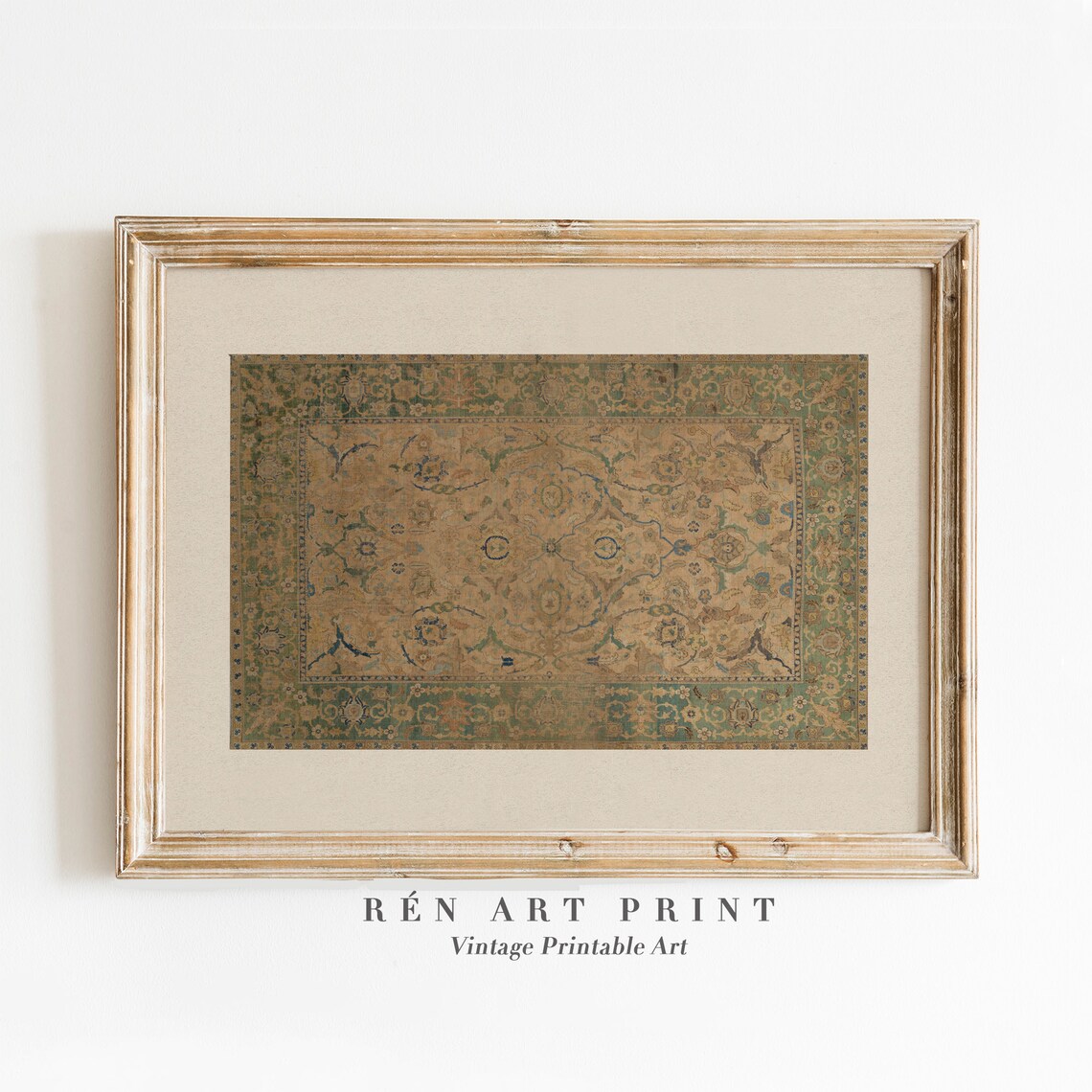 Vintage Textile Art Print, Modern Farmhouse Decor