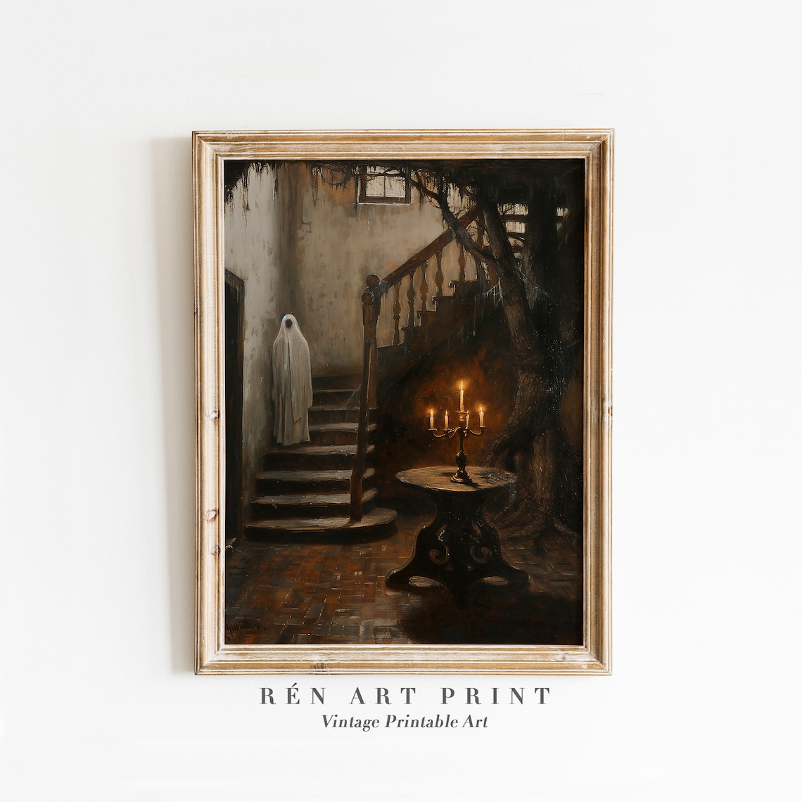 Haunted House Ghost Decor, Dark Academia Art Print