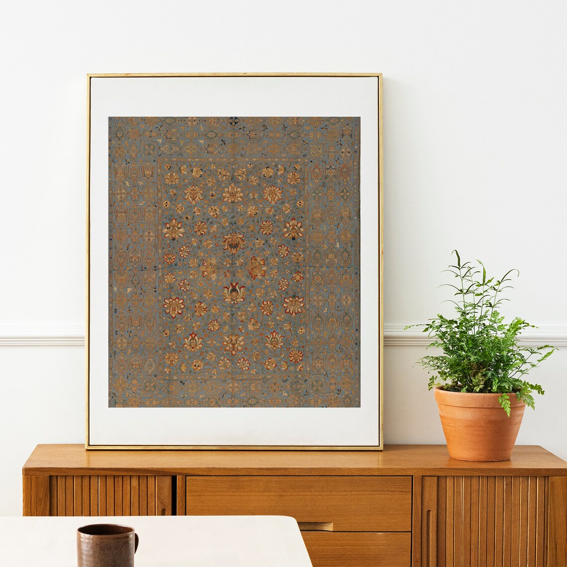 Antique Textile Vintage Tapestry Pattern Art Print - Image 2