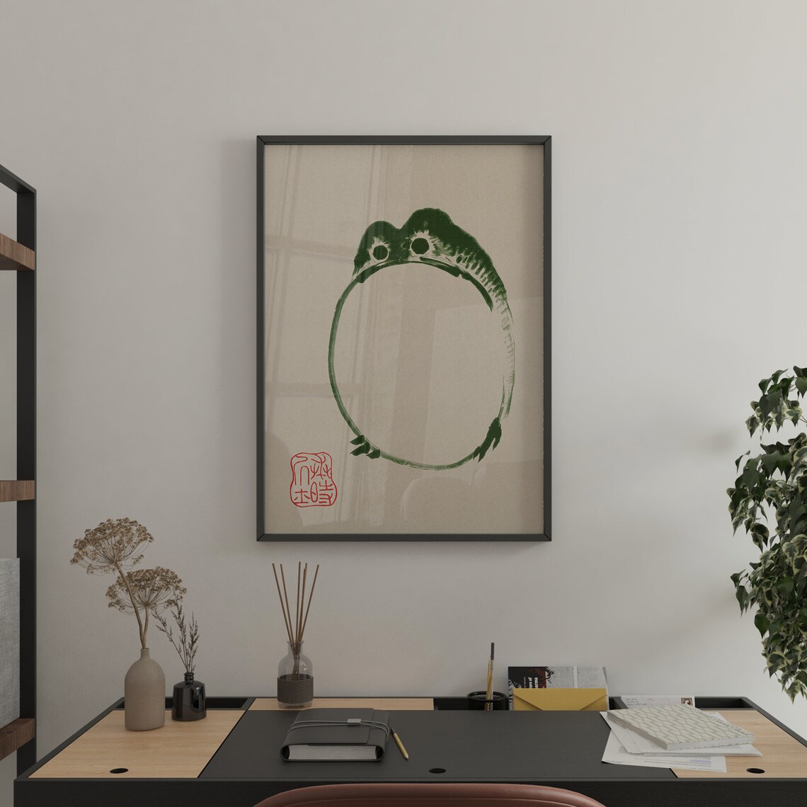 Japanese Frog by Matsumoto Hoji, Wall Art Print - Image 3