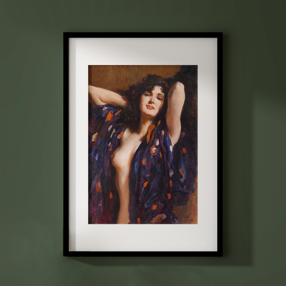 Vintage Woman Portrait Painting, Victorian Nude Art Print - Image 3