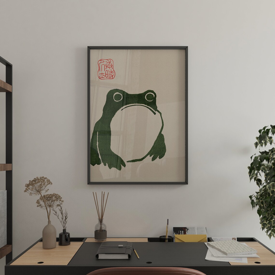 Japanese Frog Print, Vintage Japanese Art Poster - Image 3