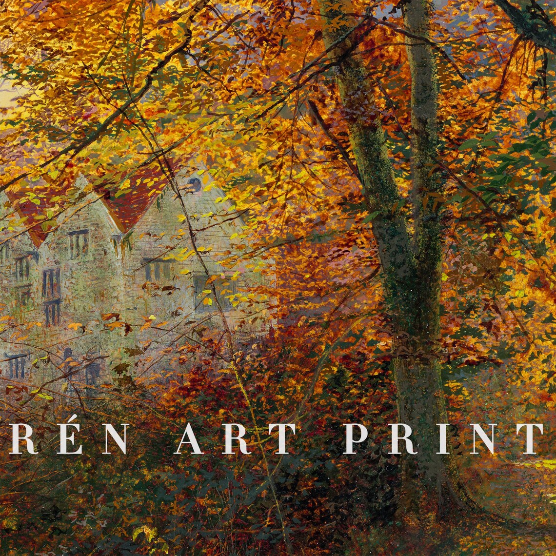 Vintage Autumn Landscape Art Print, Fall Wall Art - Image 3