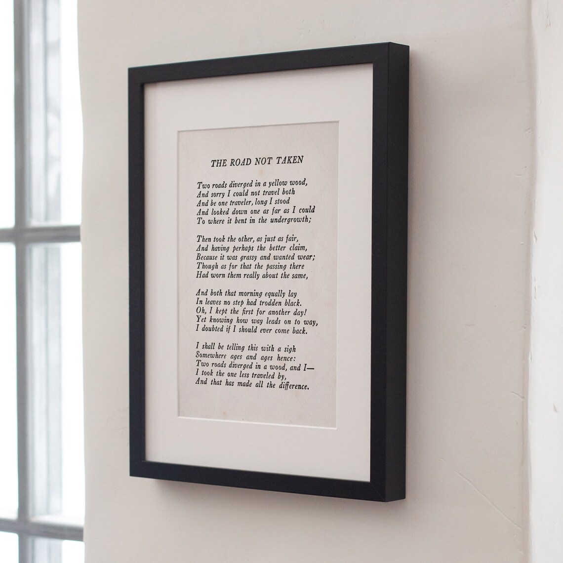 Robert Frost The Road Not Taken Full Poem 1916 Poetry Poster Print - Image 3