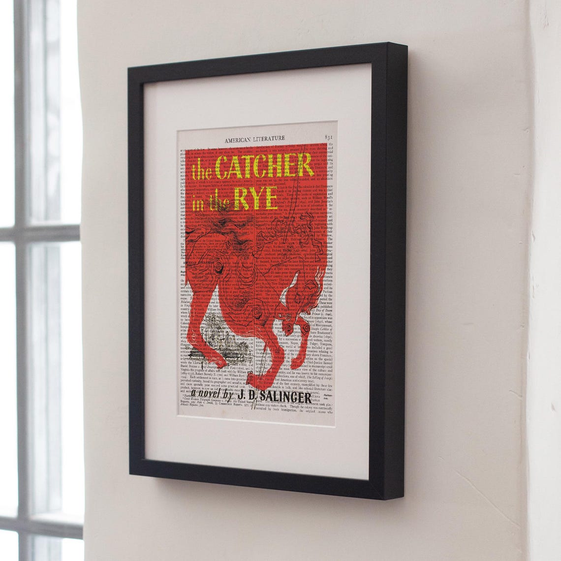 J D Salinger The Catcher In The Rye Red Horse Dictionary Art Poster - Image 4