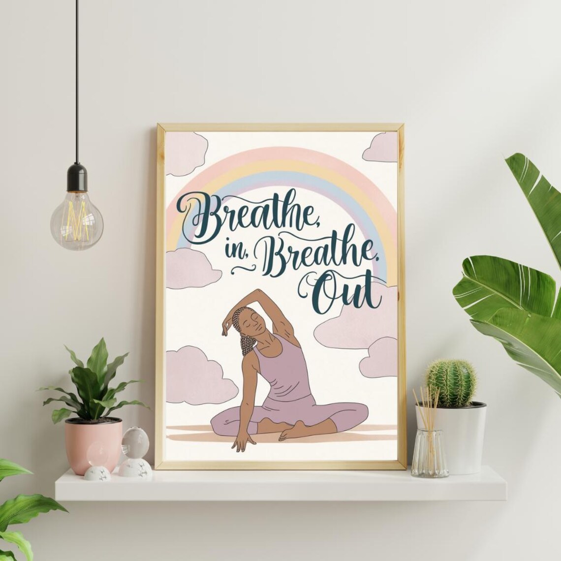 Breathe In Breathe Out, Yoga Room Decor - Image 4