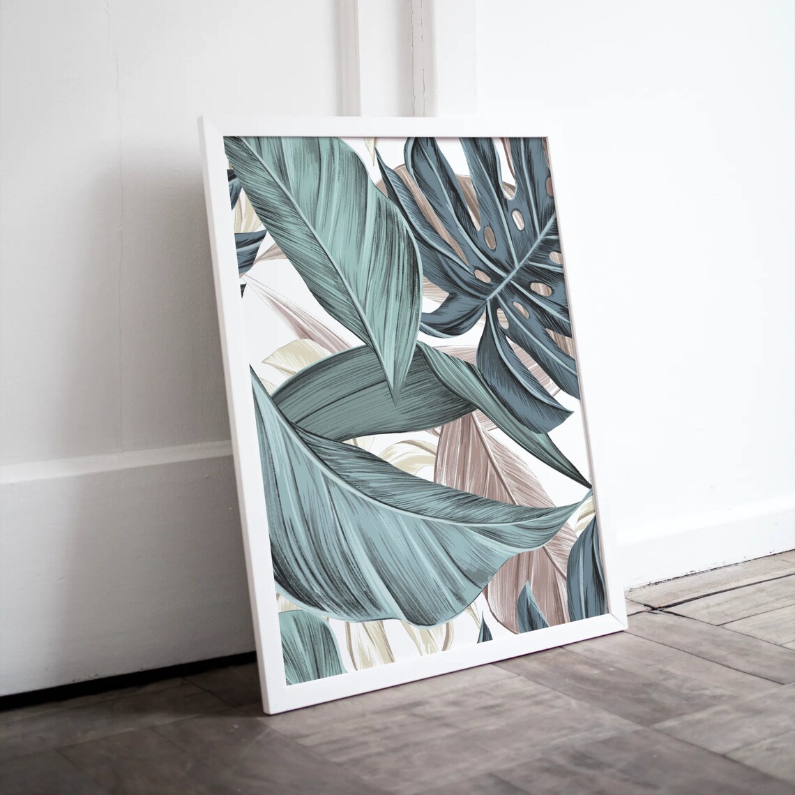 Botanical Tropical Leaves Home Decor Wall Art Wall Art Palm Leaves Foliage - Image 4